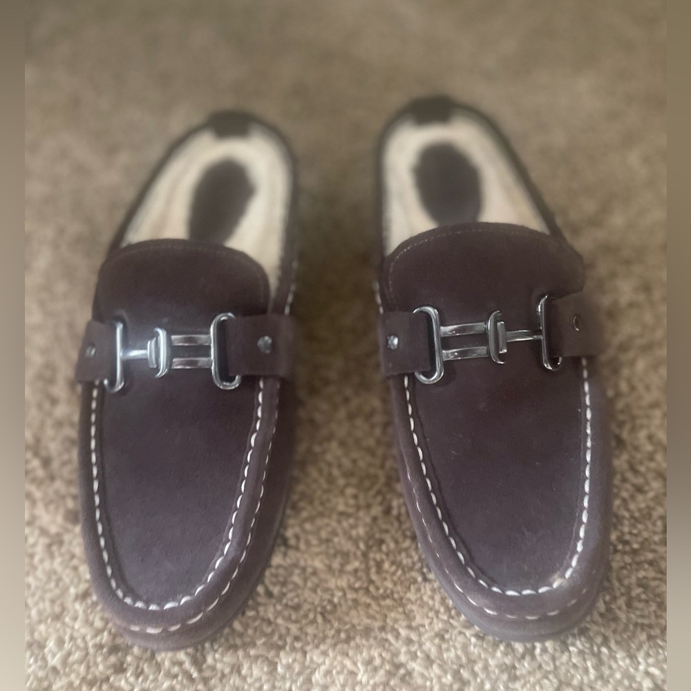 Cole Haan Marti Suede Sherpa Lined Horsebit mules